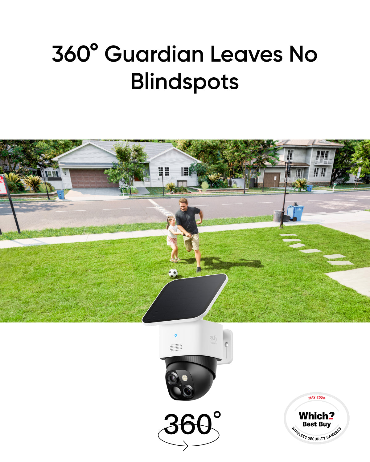 SoloCam S340 Wireless Outdoor Security Camera with Dual Lens and Solar Panel
