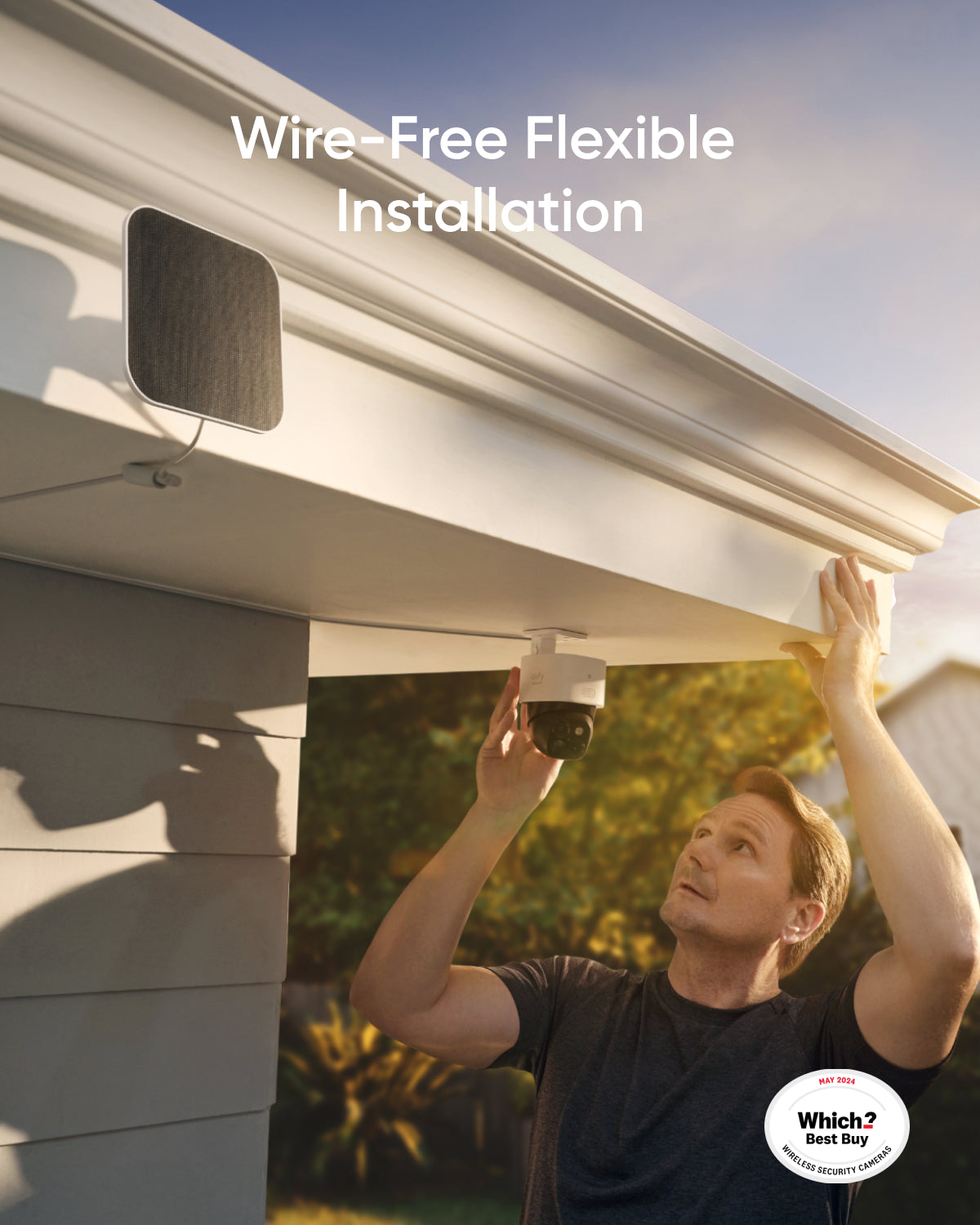 SoloCam S340 Wireless Outdoor Security Camera with Dual Lens and Solar Panel